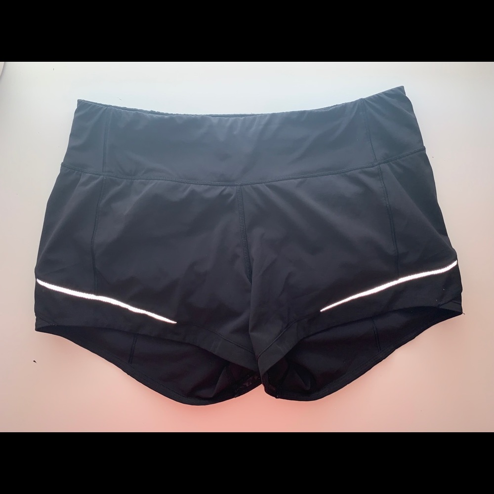 Black Lululemon 2.5” Shorts with Reflective Strips